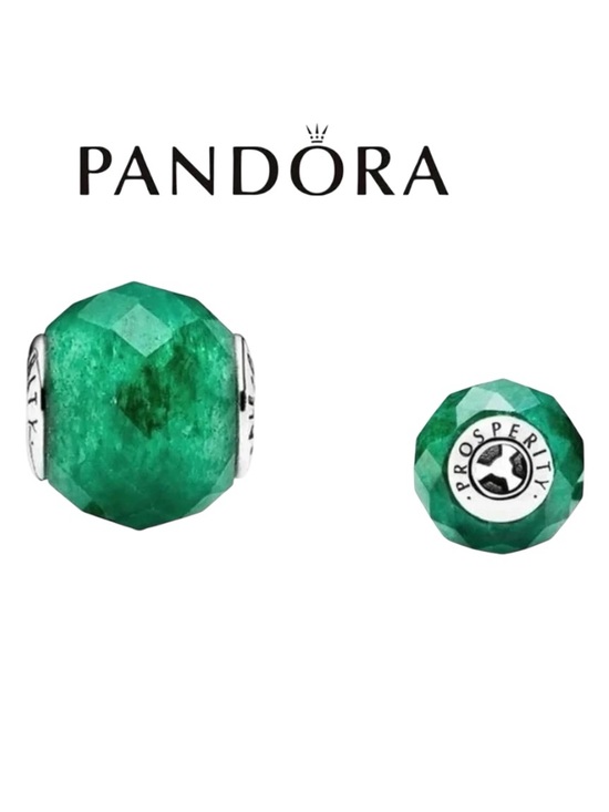 Pandora Jewelry - PANDORA Essence Prosperity Charm Authentic Silver Faceted Green Aventurine